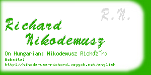 richard nikodemusz business card